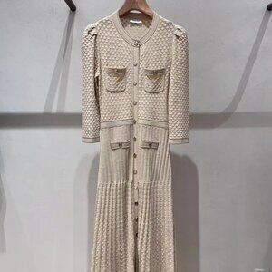 Sandro Ramia Pointelle Knit Midi Dress